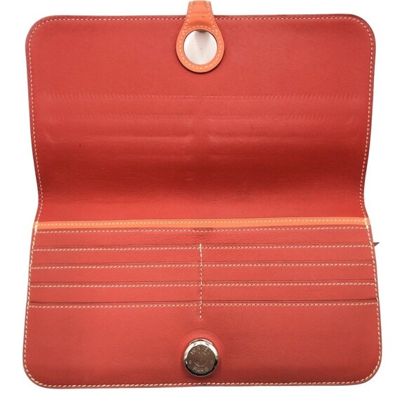 HERMES Red Leather Wallet - Picture 7 of 9